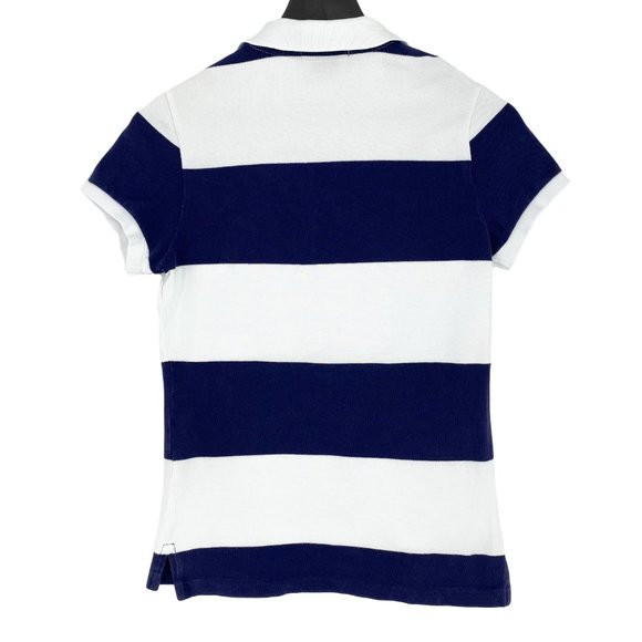 VTG RALPH LAUREN The Skinny Polo Big Pony Navy and White Stripe Shirt - Picture 10 of 15